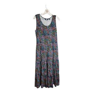 Land's End sleeveless knit floral tiered dress S/P